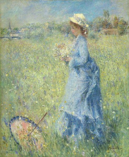 Pierre Auguste Renoir Femme cueillant des Fleurs France oil painting art